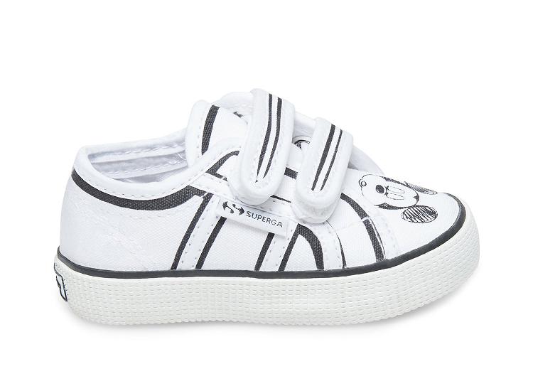 Superga 2750 Wakemeupstrapcotj White Blue - Kids Superga Shoes